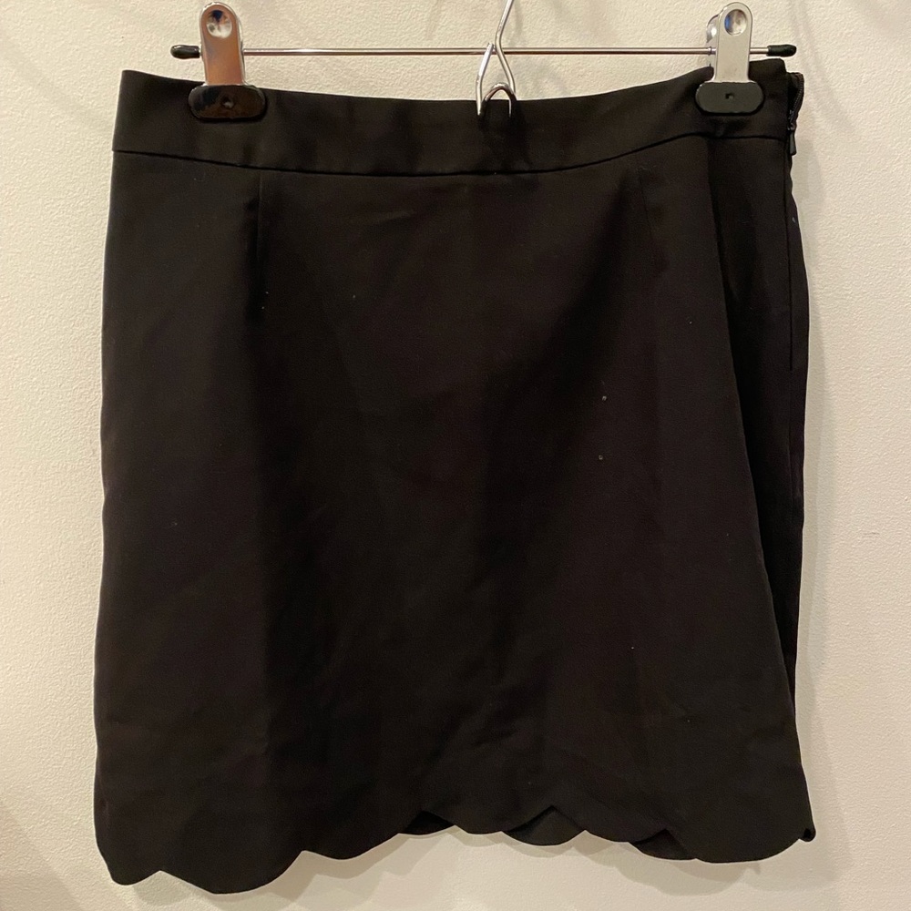 Scallop hem black skirt for office or date night
